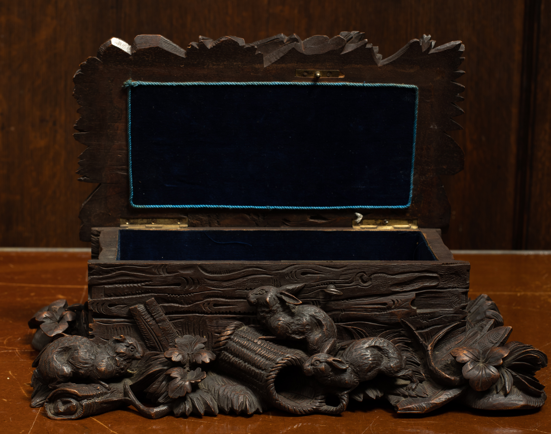 Carved box bk open