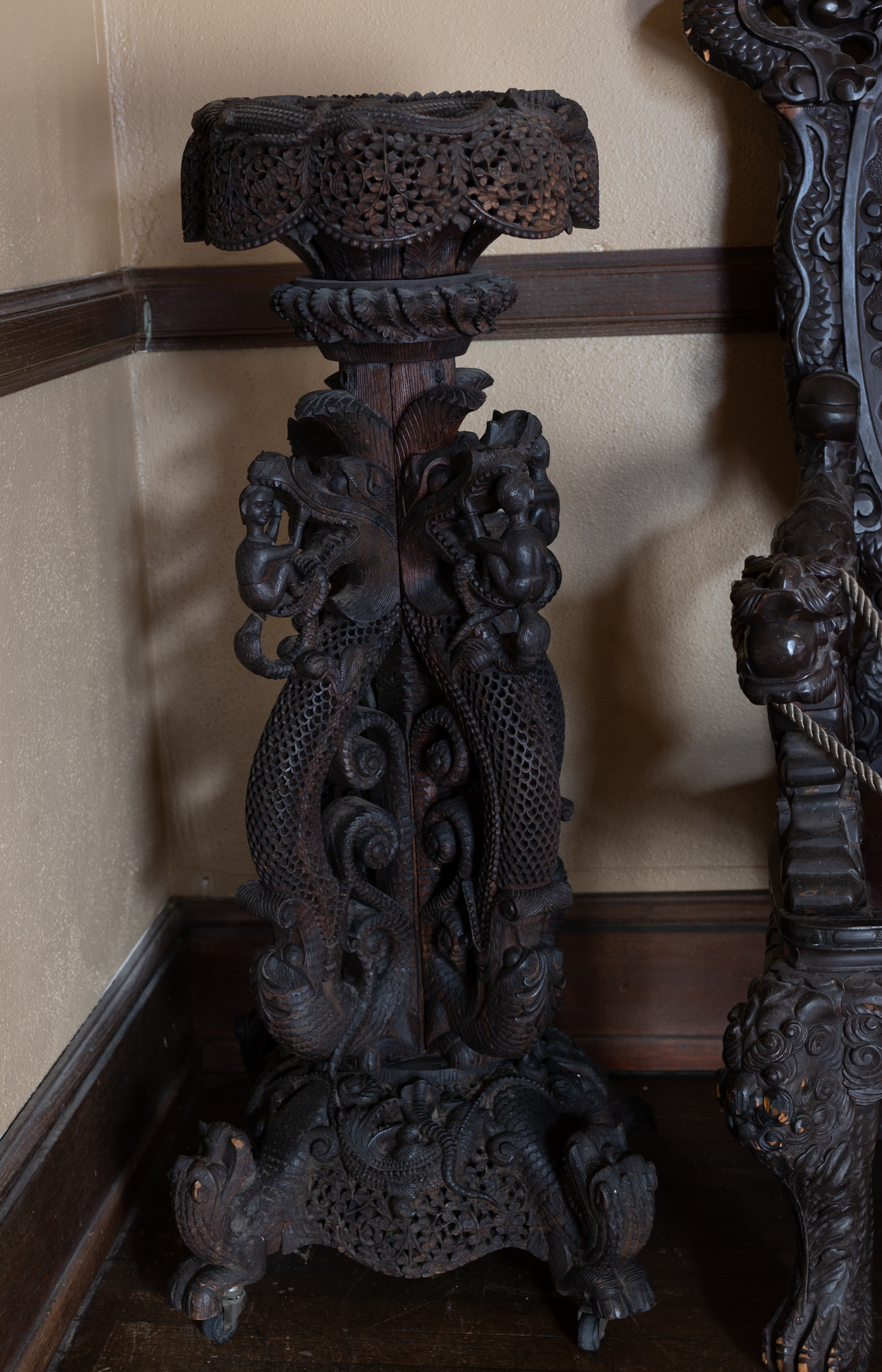 Teak plant stand